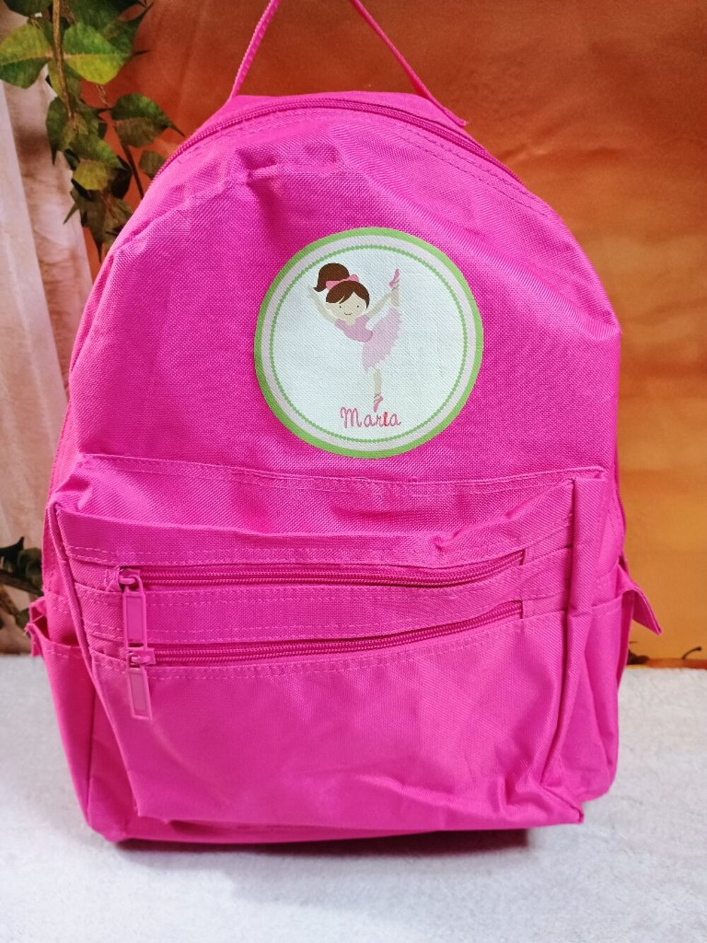 EUC Kids Minted Hot Pink Ballerina Dance Maria School Backpack Bookbag